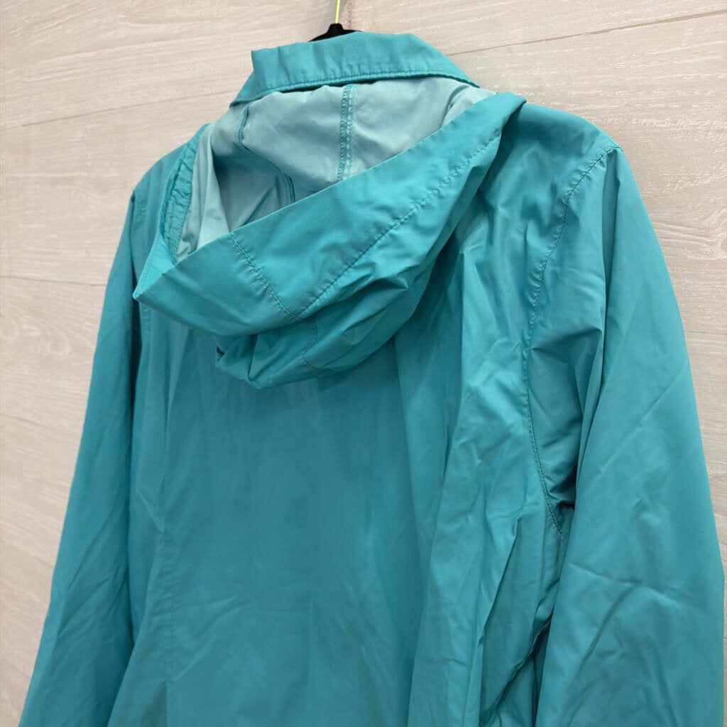 Columbia Blue Zip Up Hooded Windbreaker Jacket Large
