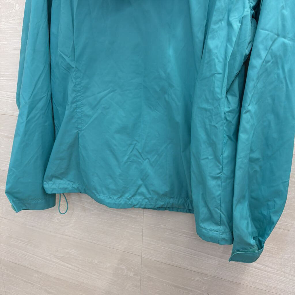 Columbia Blue Zip Up Hooded Windbreaker Jacket Large