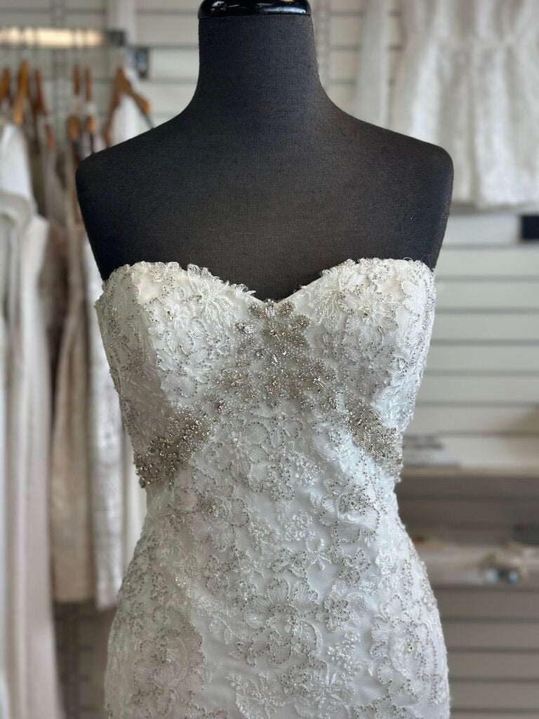 Christina Wu Ivory Beaded Strapless Bridal Gown 10