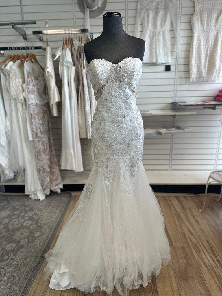 Christina Wu Ivory Beaded Strapless Bridal Gown 10