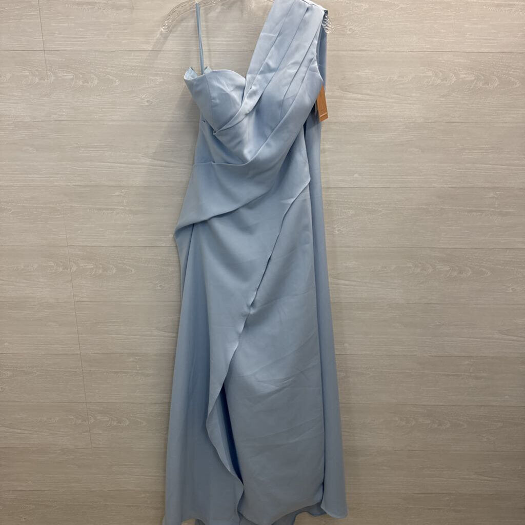 Missacc Blue Layered One Shoulder Long Formal Dress Large