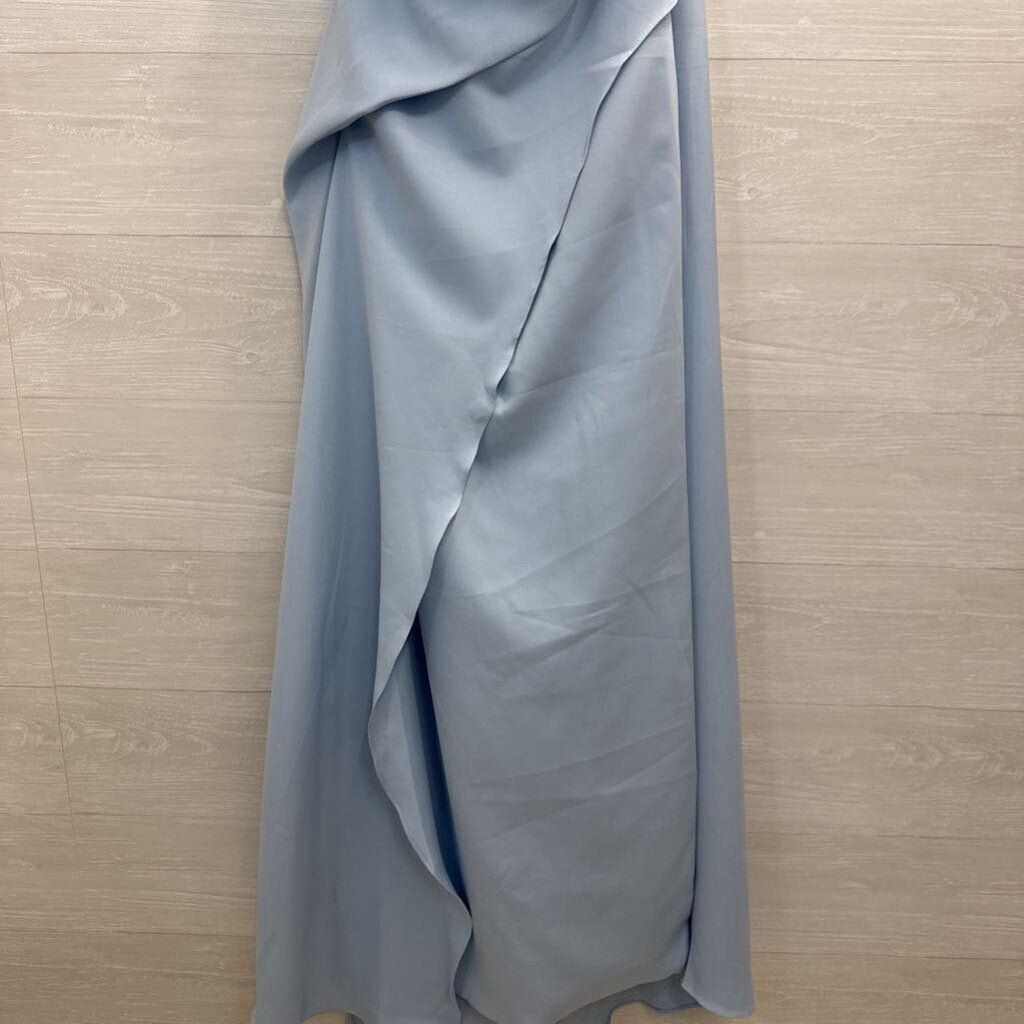 Missacc Blue Layered One Shoulder Long Formal Dress Large