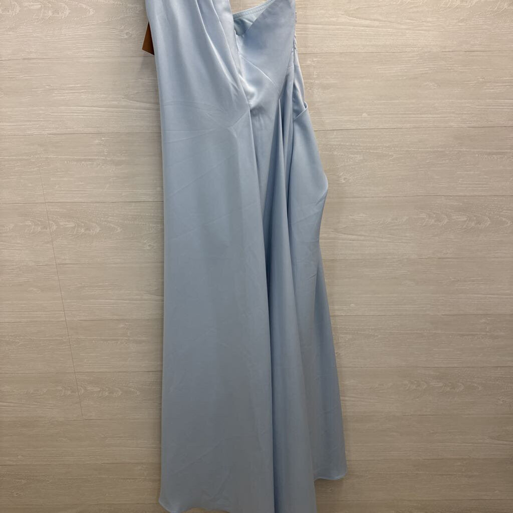 Missacc Blue Layered One Shoulder Long Formal Dress Large