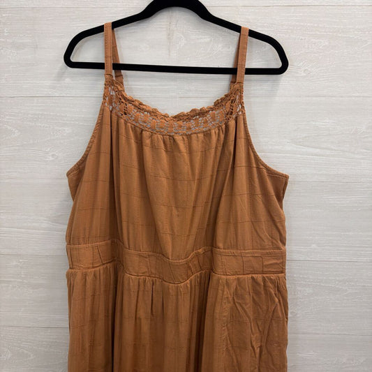Torrid Brown Textured Lace Detail Sleeveless Maxi Dress 3