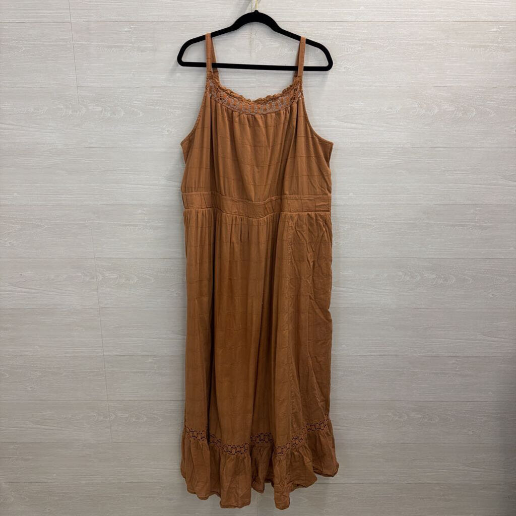 Torrid Brown Textured Lace Detail Sleeveless Maxi Dress 3