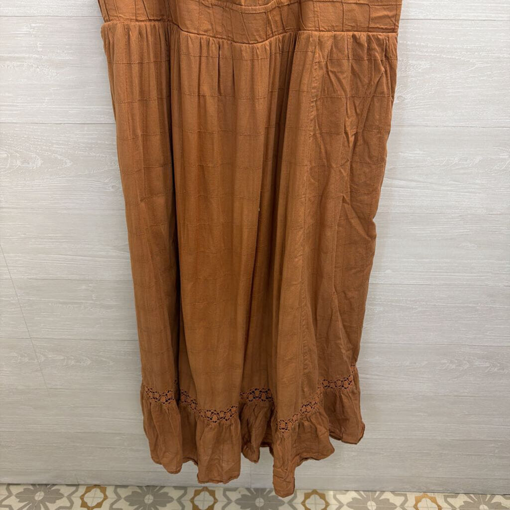 Torrid Brown Textured Lace Detail Sleeveless Maxi Dress 3
