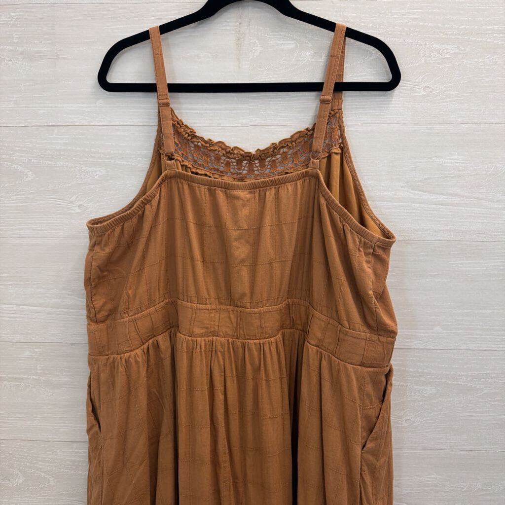 Torrid Brown Textured Lace Detail Sleeveless Maxi Dress 3