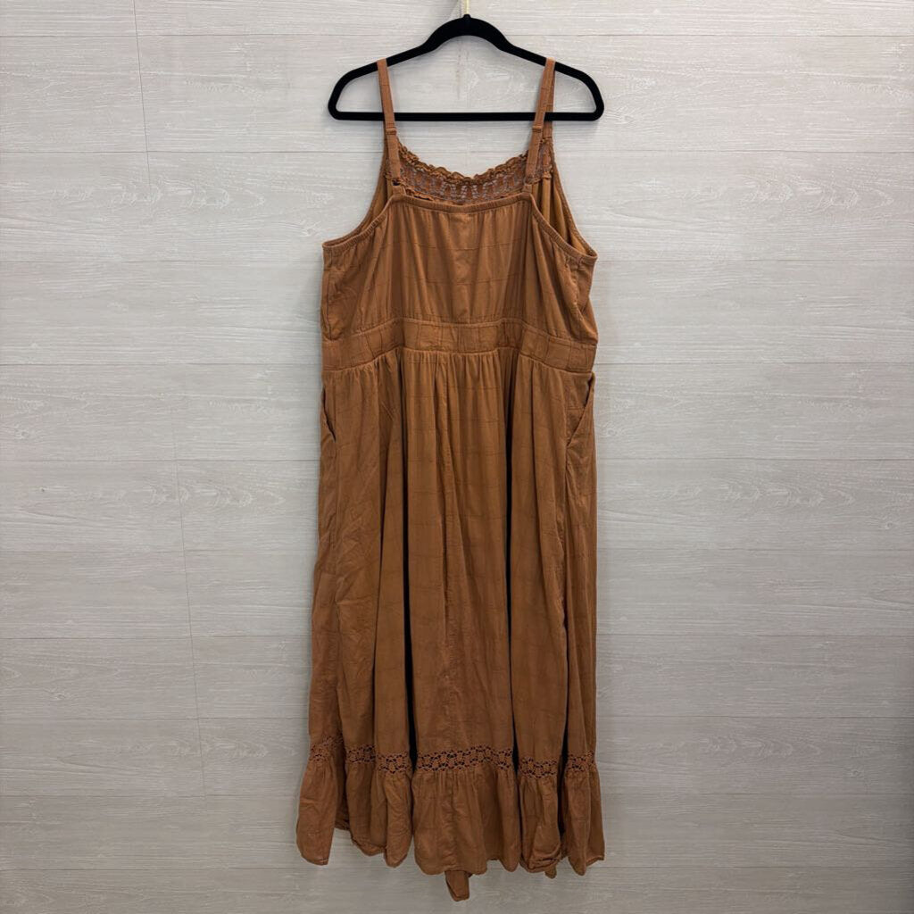 Torrid Brown Textured Lace Detail Sleeveless Maxi Dress 3