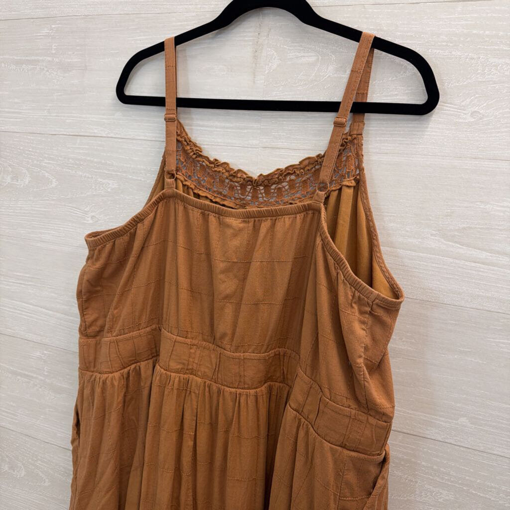 Torrid Brown Textured Lace Detail Sleeveless Maxi Dress 3