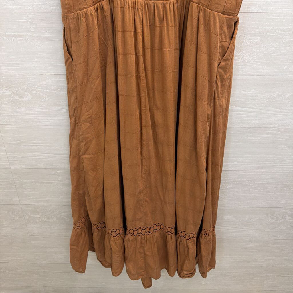 Torrid Brown Textured Lace Detail Sleeveless Maxi Dress 3