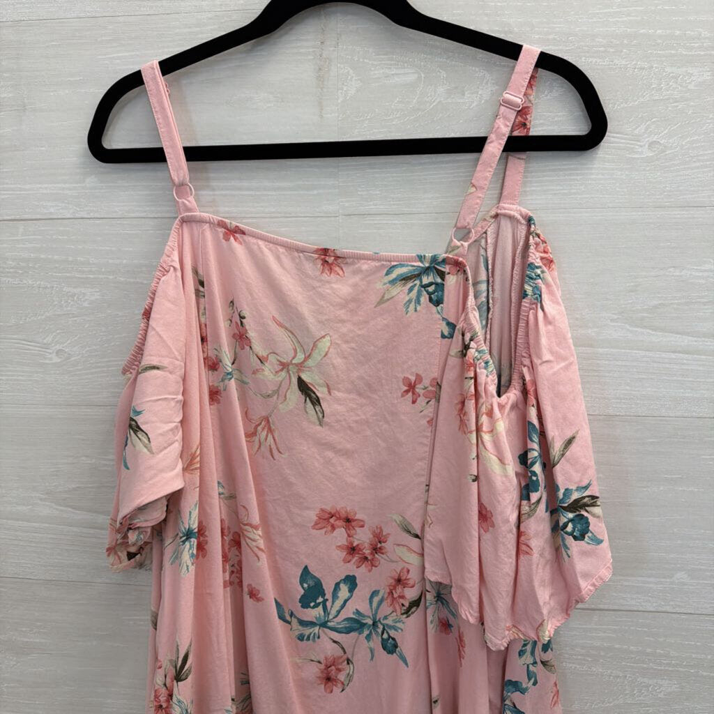 Torrid Pink/ Multi Floral Print Off Shoulder Top 3