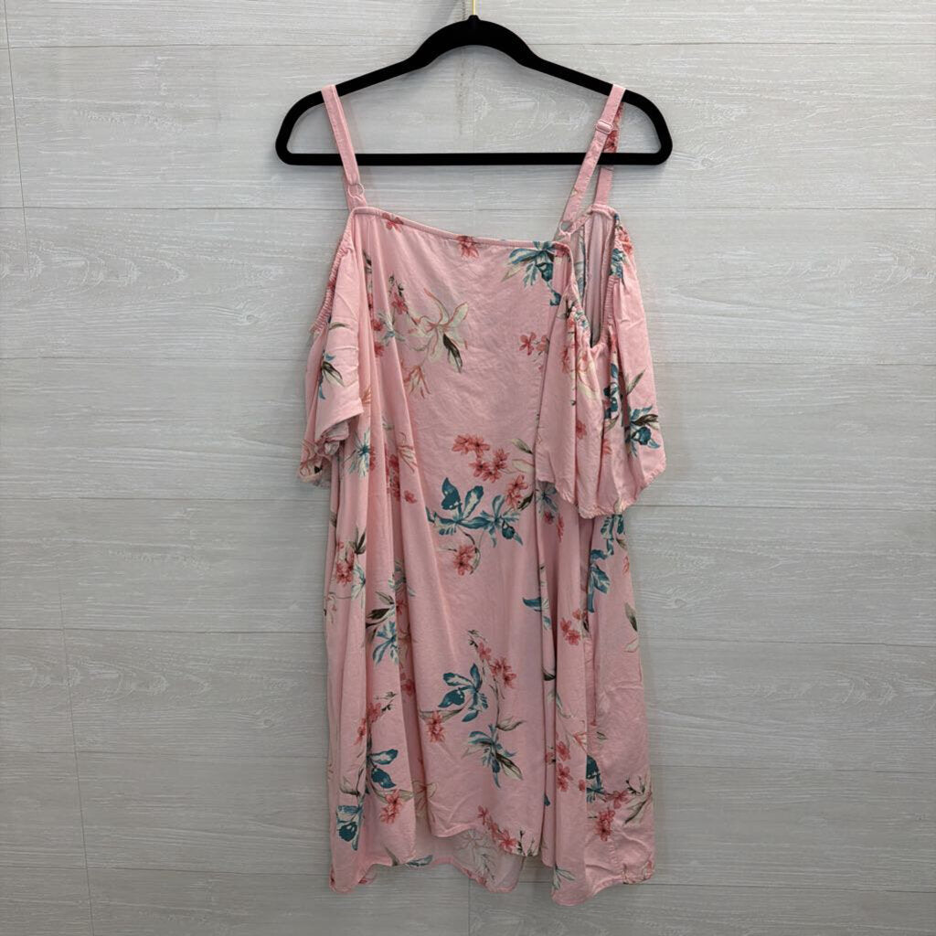 Torrid Pink/ Multi Floral Print Off Shoulder Top 3