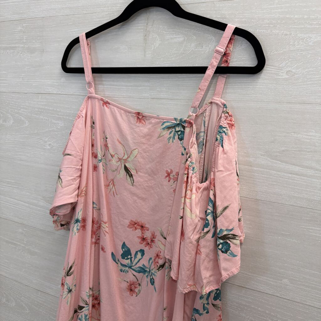 Torrid Pink/ Multi Floral Print Off Shoulder Top 3