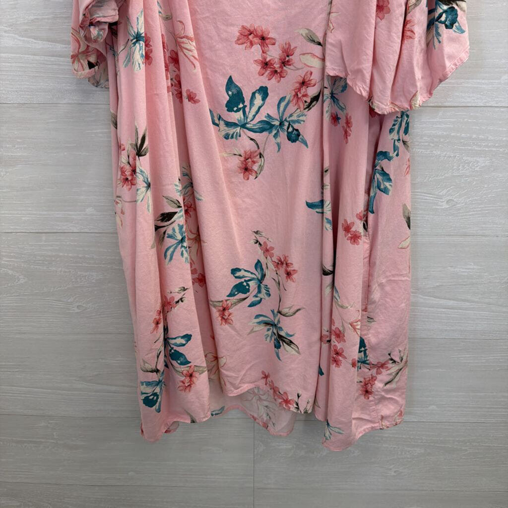 Torrid Pink/ Multi Floral Print Off Shoulder Top 3