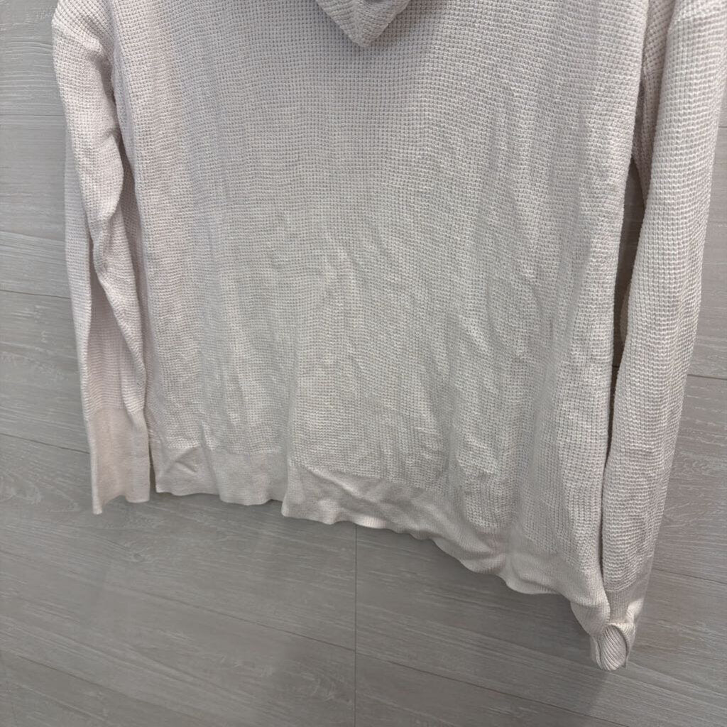 Micheal Kors White Knit Hooded Pullover Large