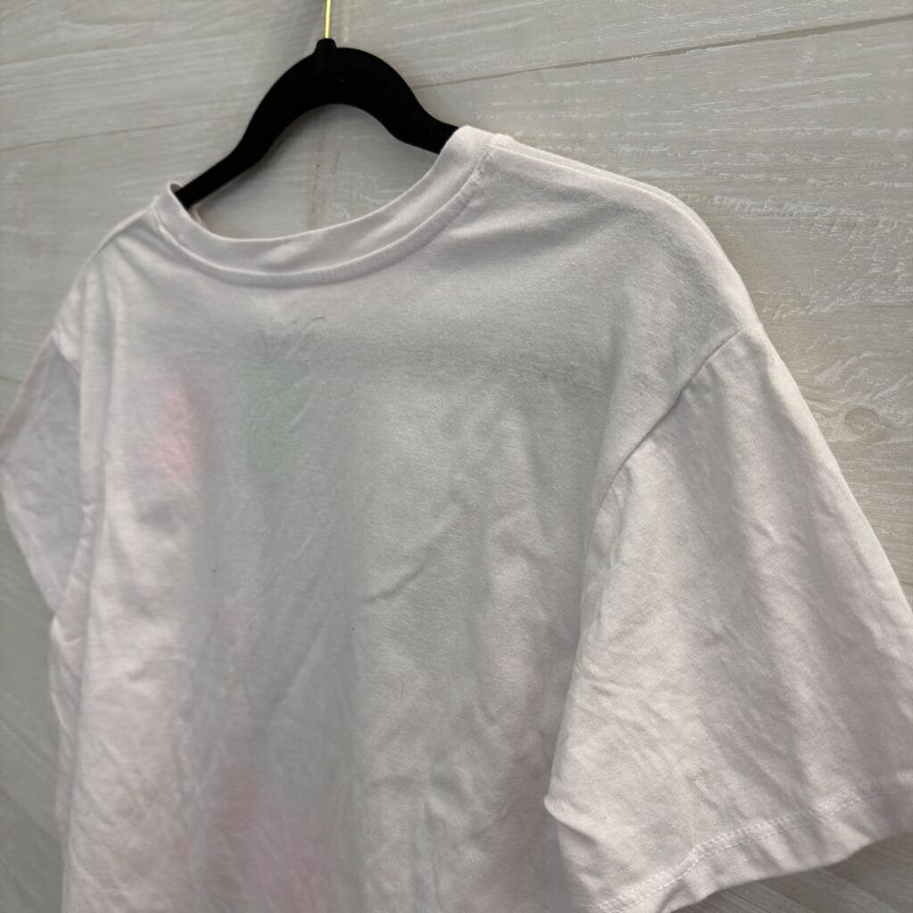 Disney White/ Multi Mickey/ Minnie Cropped Short Sleeve Graphic Tee Extra Large