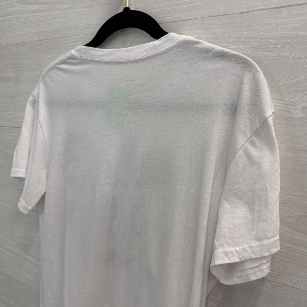 Disney White/ Multi Embroidered Floral Mickey Short Sleeve Graphic Tee Large