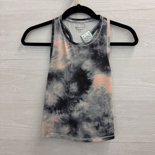 Athleta Black/ Pink Tie Dye Cropped Tank Top Small