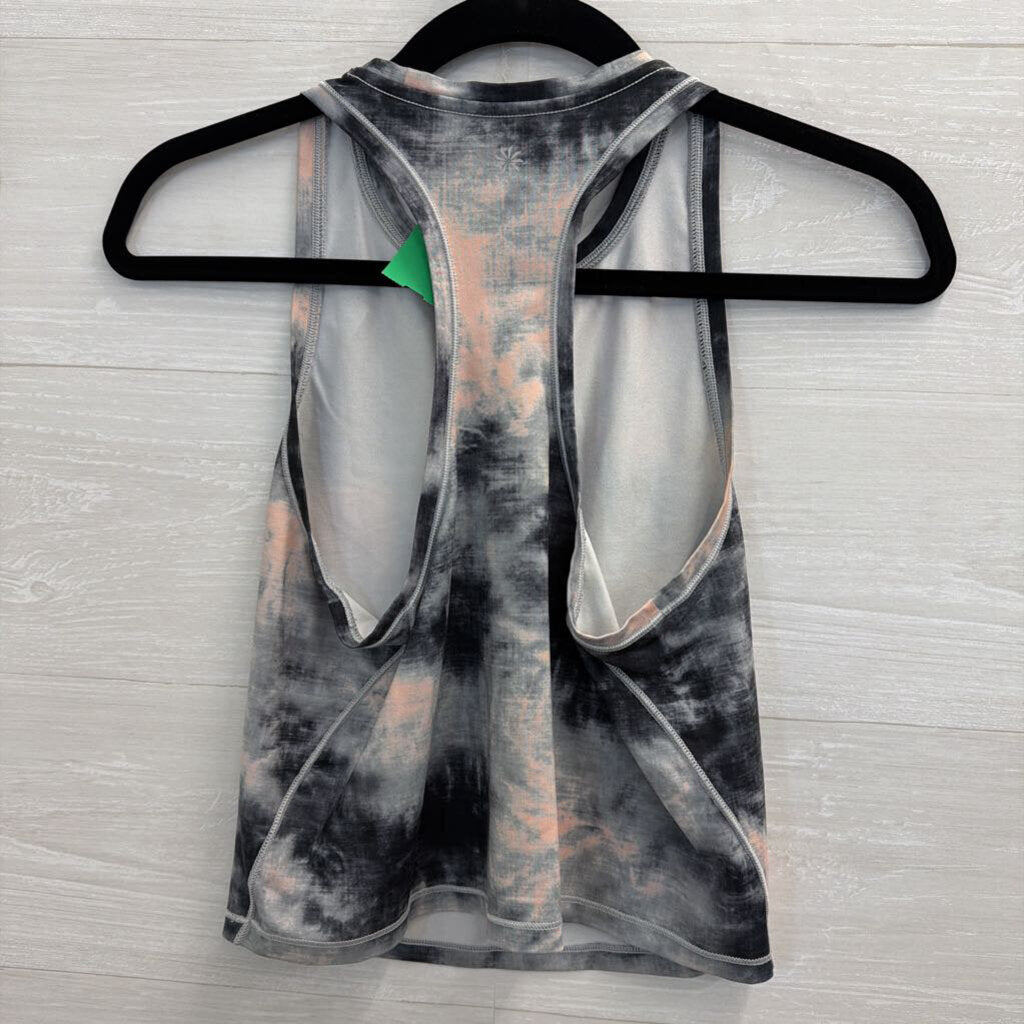 Athleta Black/ Pink Tie Dye Cropped Tank Top Small