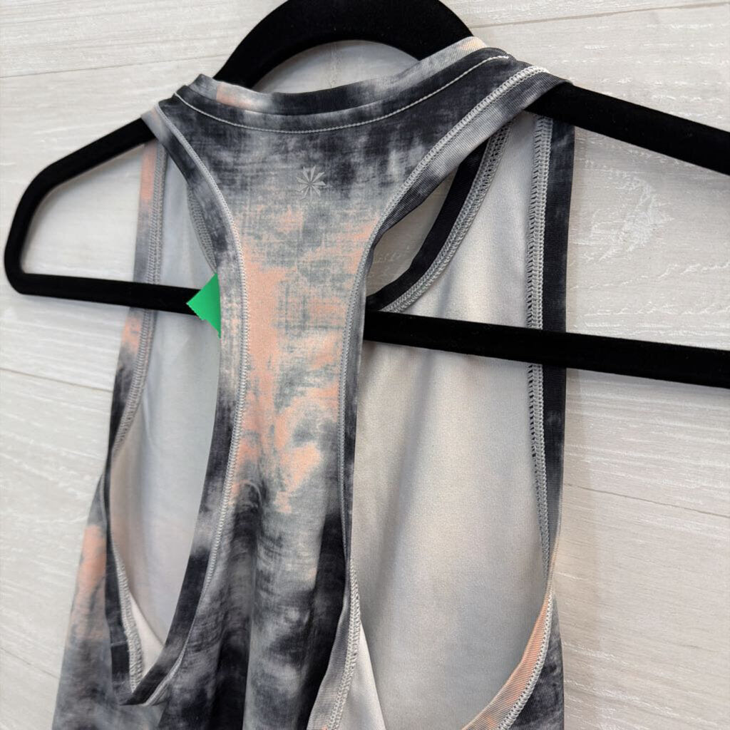 Athleta Black/ Pink Tie Dye Cropped Tank Top Small