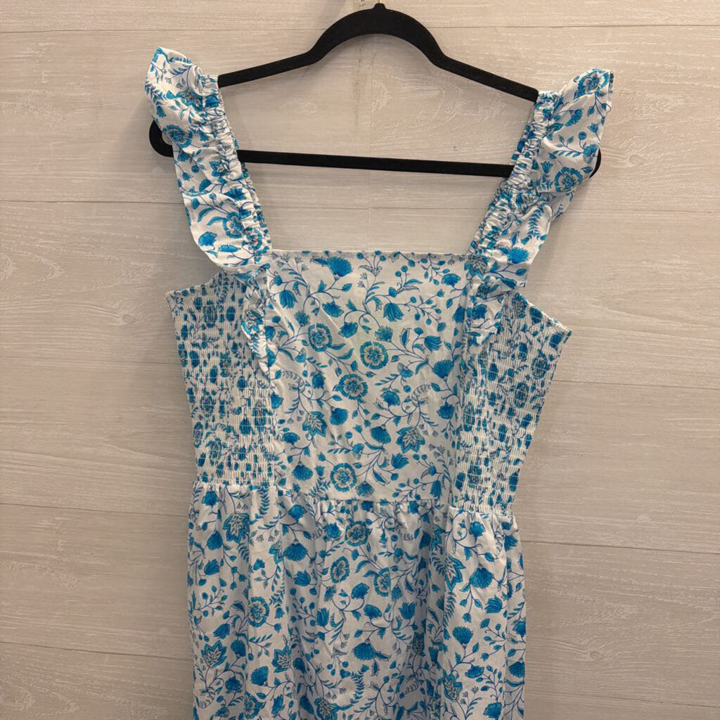 Draper James White/ Blue Print Maxi Dress Large