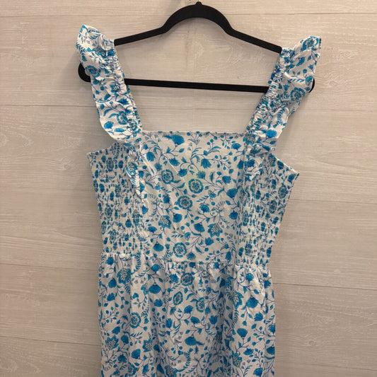 Draper James White/ Blue Print Maxi Dress Large