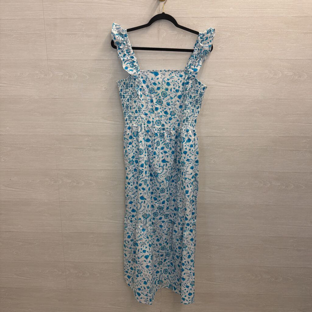 Draper James White/ Blue Print Maxi Dress Large