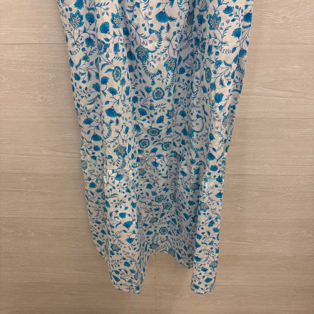 Draper James White/ Blue Print Maxi Dress Large
