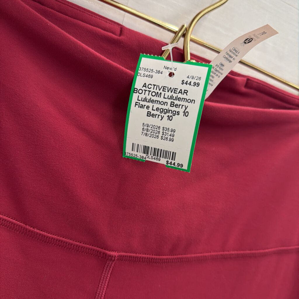 Lululemon Berry Flare Leggings 10