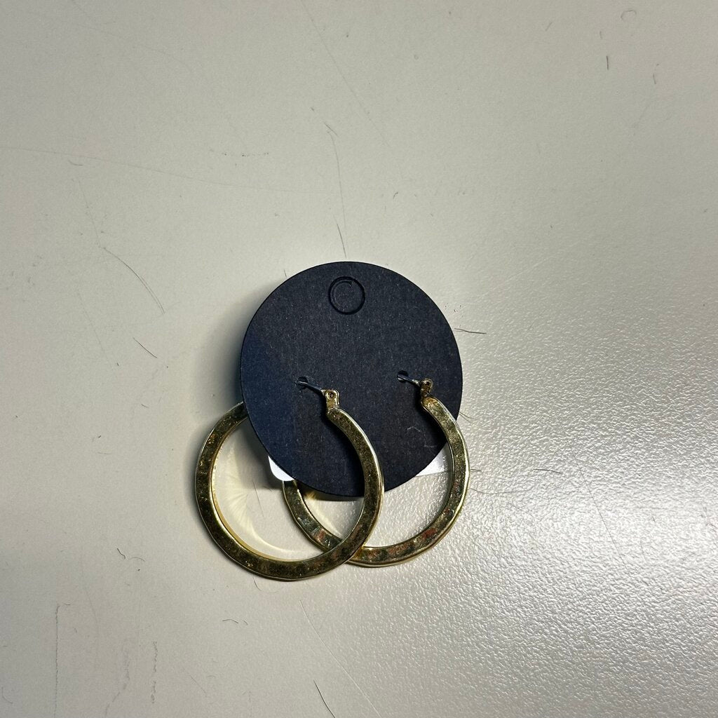 Gold Hammered Hoop Earrings