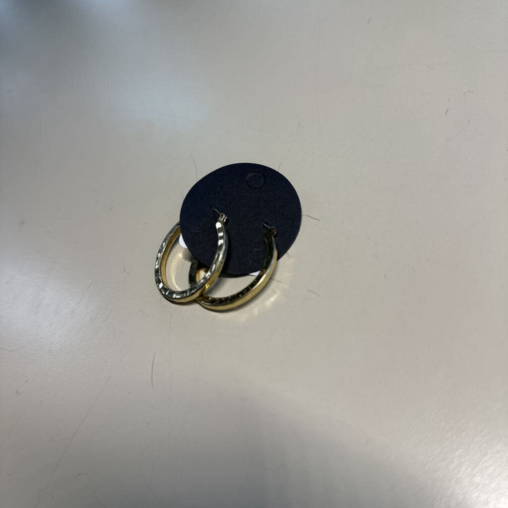 Gold Hammered Hoop Earrings