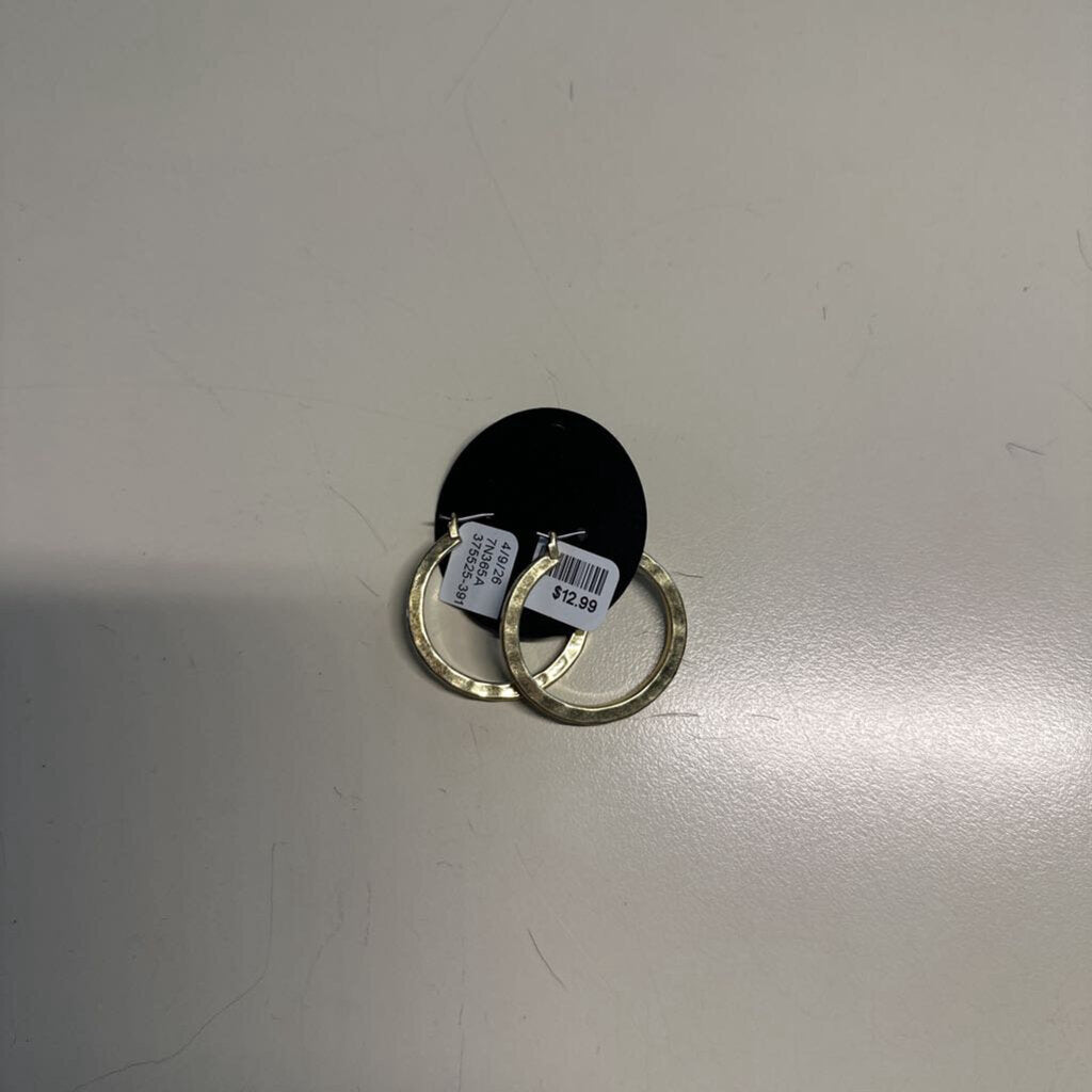 Gold Hammered Hoop Earrings