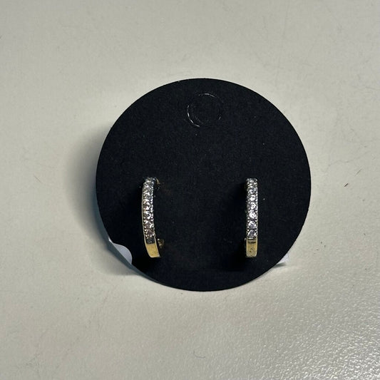 Gold/ Rhinestone Dainty Hoop Earrings