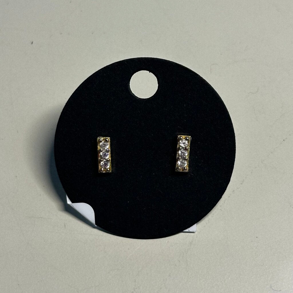 Gold/ Rhinestone Stud Earrings