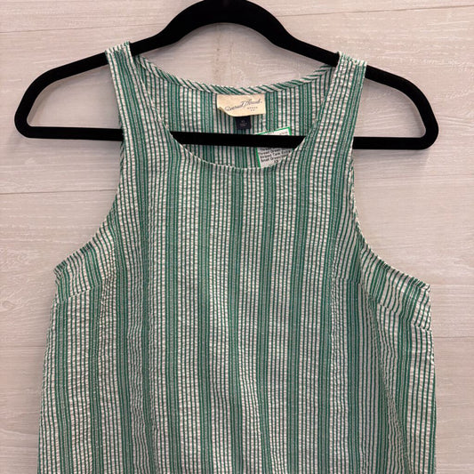 Universal Thread Green White Striped Tank Extra Small