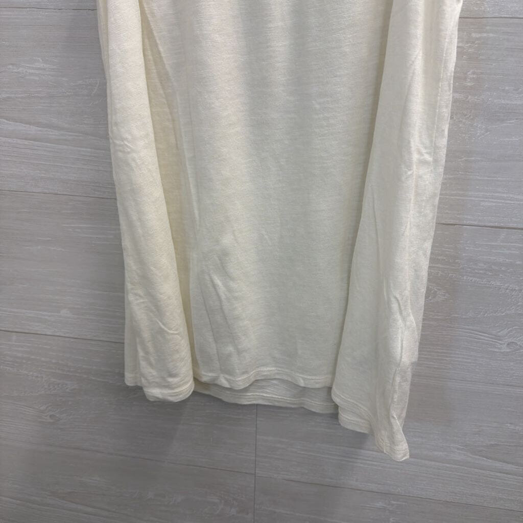 Eddie Bauer White Tank with Beige Embroidery Small