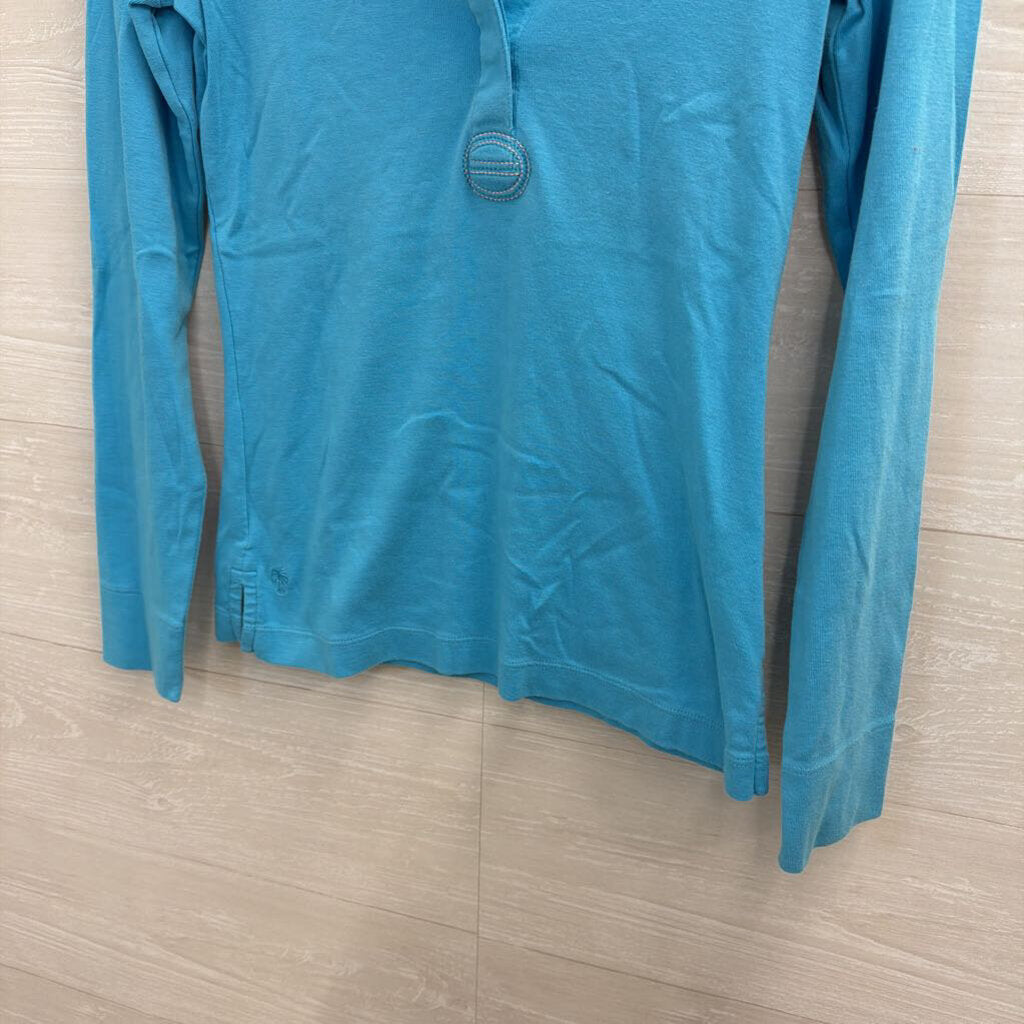 Lilly Pulitzer Blue Collared Long Sleeve 100% Cotton Small