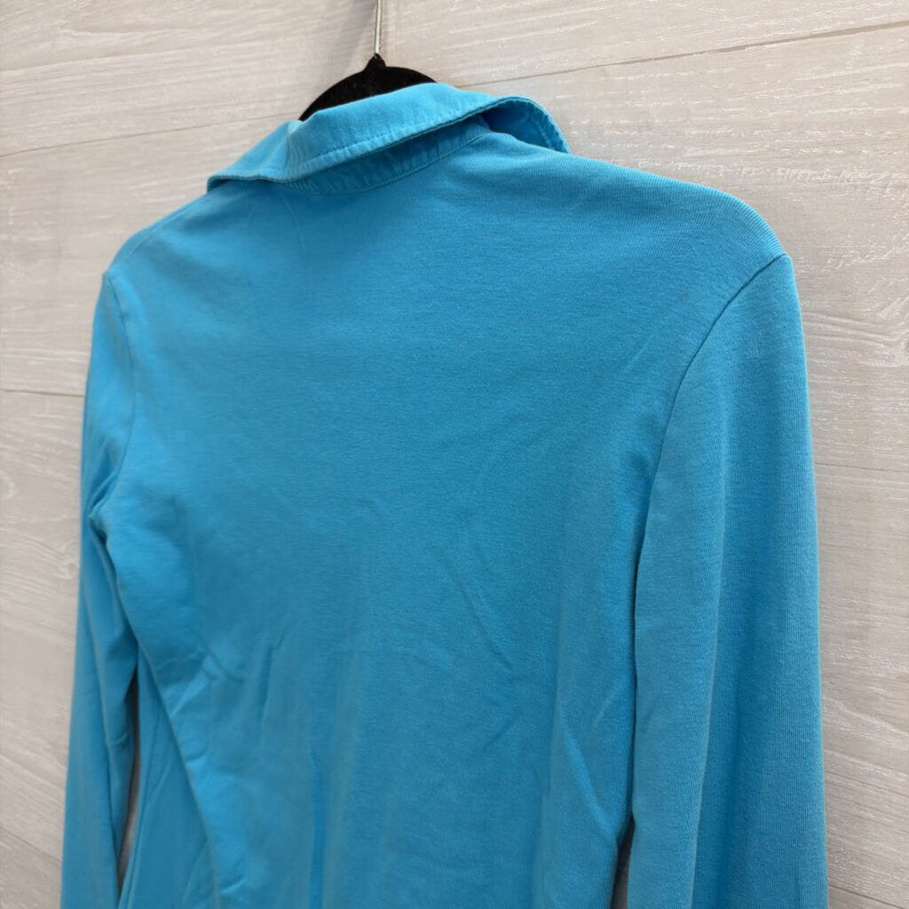 Lilly Pulitzer Blue Collared Long Sleeve 100% Cotton Small