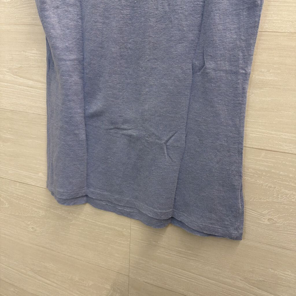 Loft 100% Linen Blue Short Sleeve Top Medium