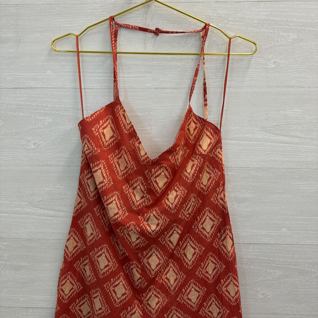 Zara Orange/ Beige Print Jumpsuit Medium