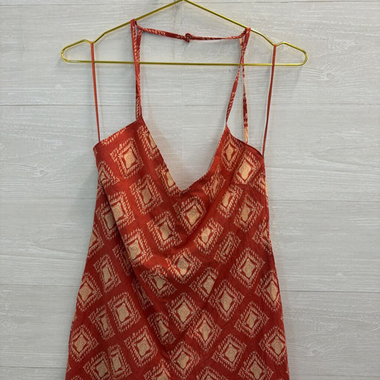 Zara Orange/ Beige Print Jumpsuit Medium
