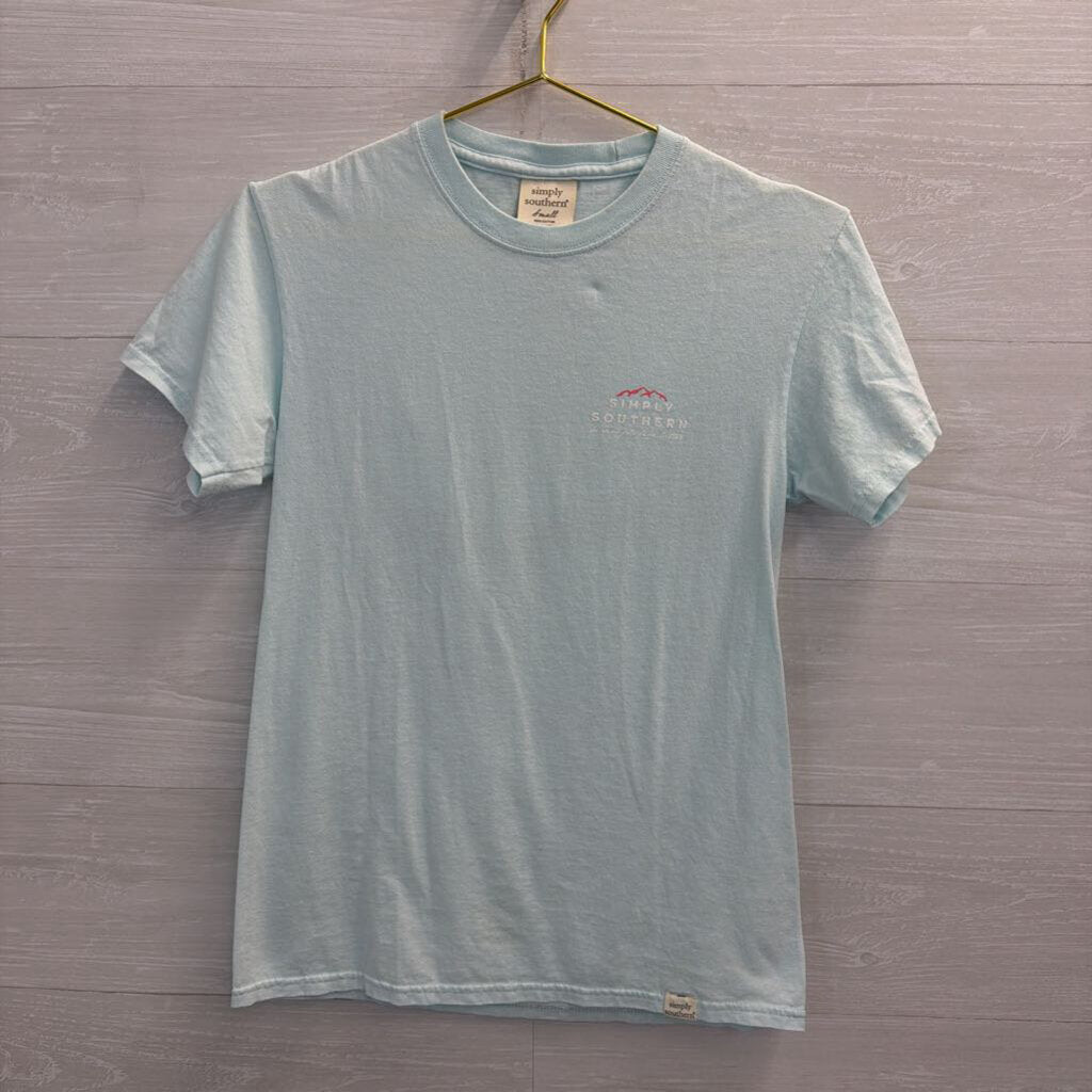 Simply Southern Blue Short Sleeve Graphic Tee Small