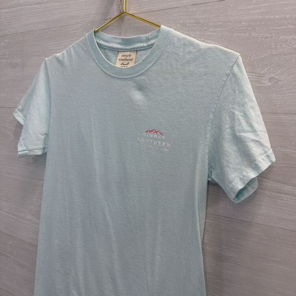 Simply Southern Blue Short Sleeve Graphic Tee Small
