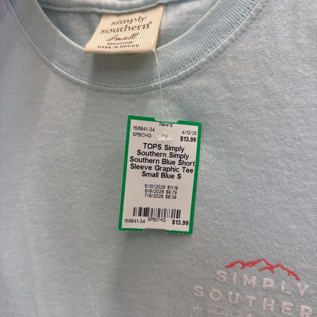 Simply Southern Blue Short Sleeve Graphic Tee Small