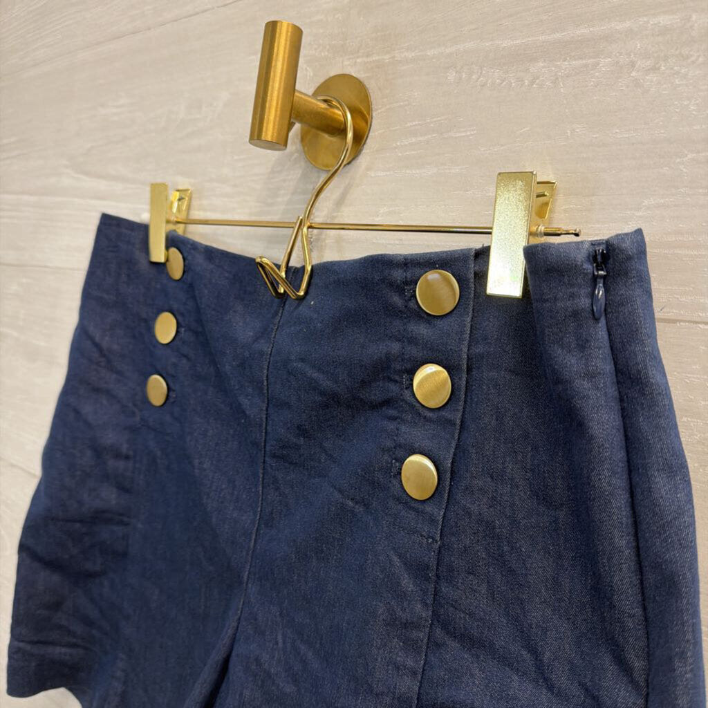 Loft Blue Sailor High Rise Shorts 4