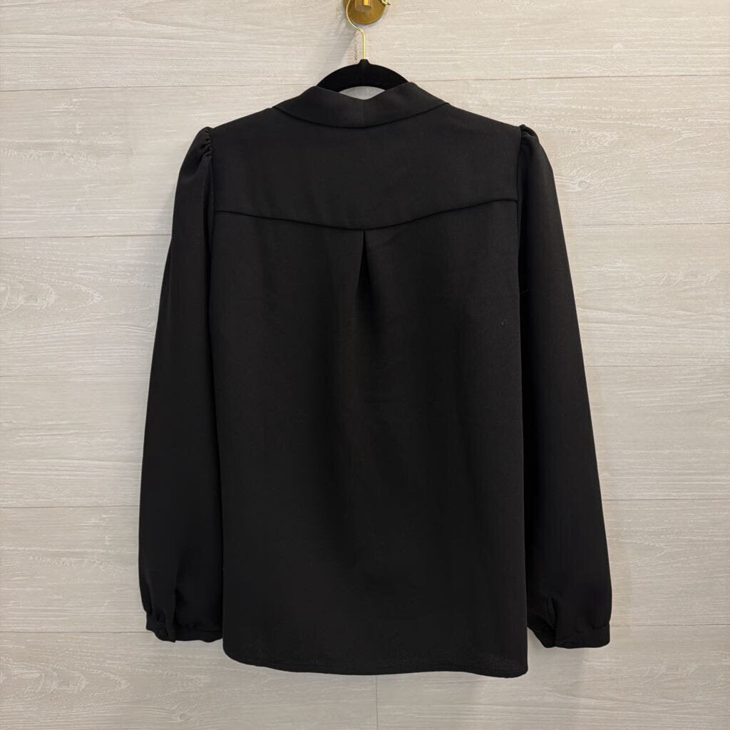 Sezane Black Deep V Long Sleeve Top 42