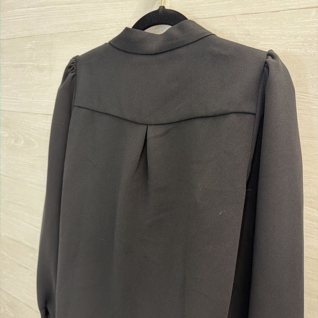 Sezane Black Deep V Long Sleeve Top 42