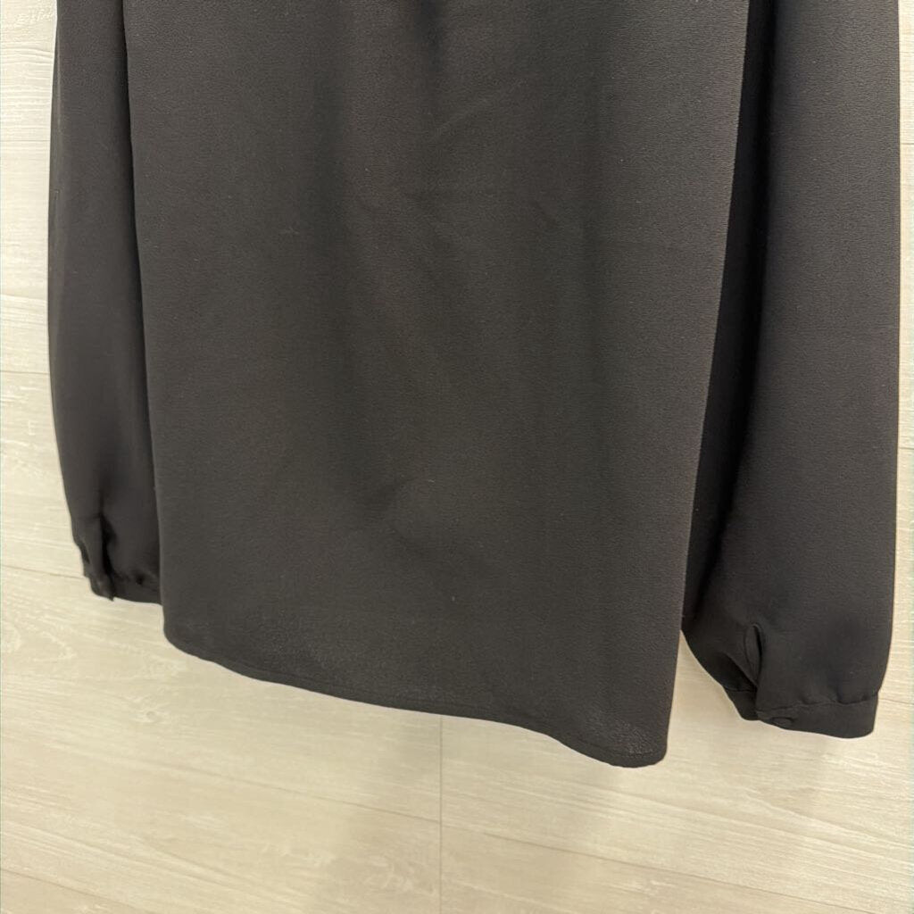 Sezane Black Deep V Long Sleeve Top 42
