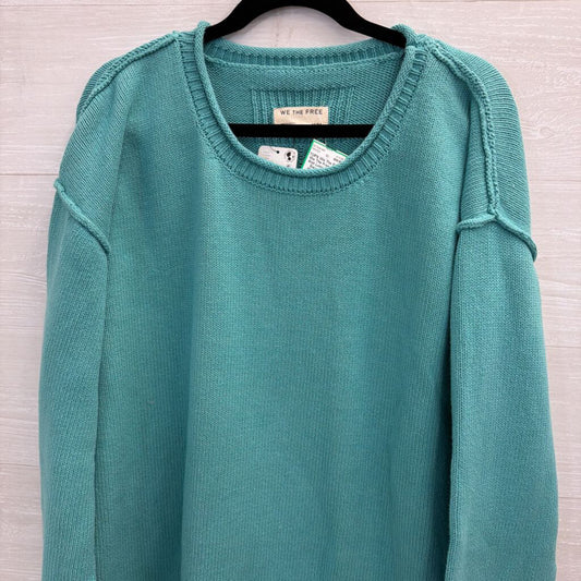 We The Free Blue Knit Long Sleeve Sweater Top Medium