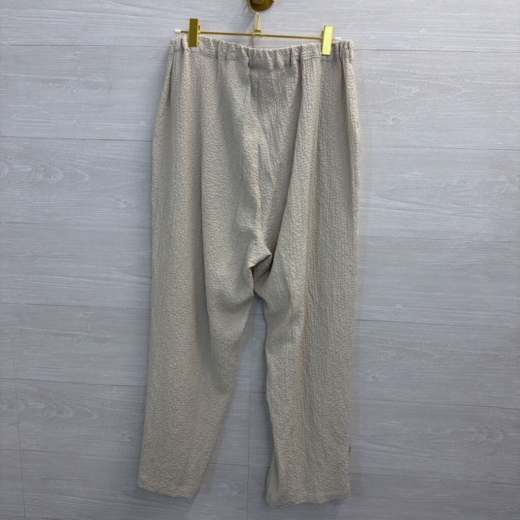 Habitat Cream Textured Wide Leg Pull On Pants Medium
